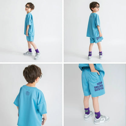 日本童裝 Branshes 防UV 接觸冷感 休閒兩件套裝 90-150cm 男童款 夏季 TOPS PANTS