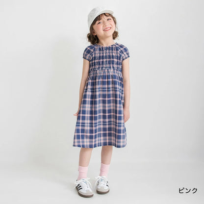 日本童裝 Branshes 短袖皺褶連身裙 80-150cm 女童款 夏季 DRESSES