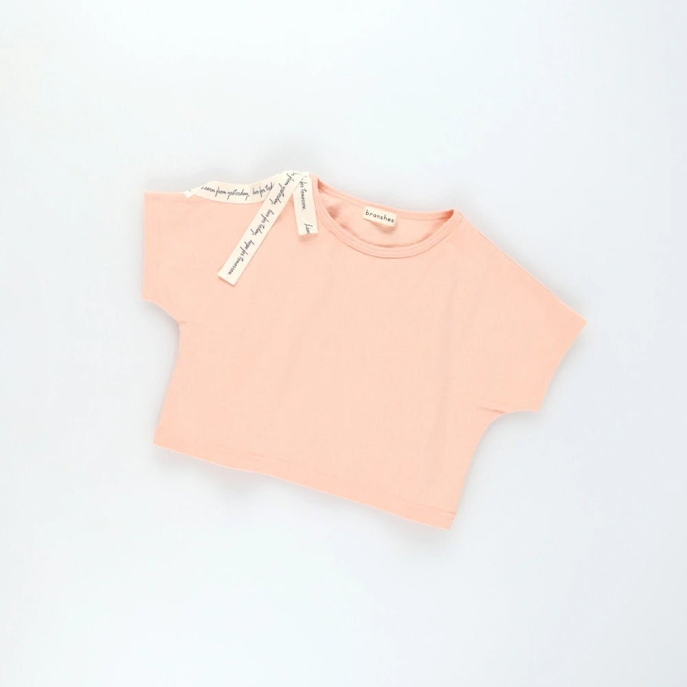 日本童裝 Branshes 蝴蝶結露肩上衣 80-150cm 女童款 夏季 TOPS