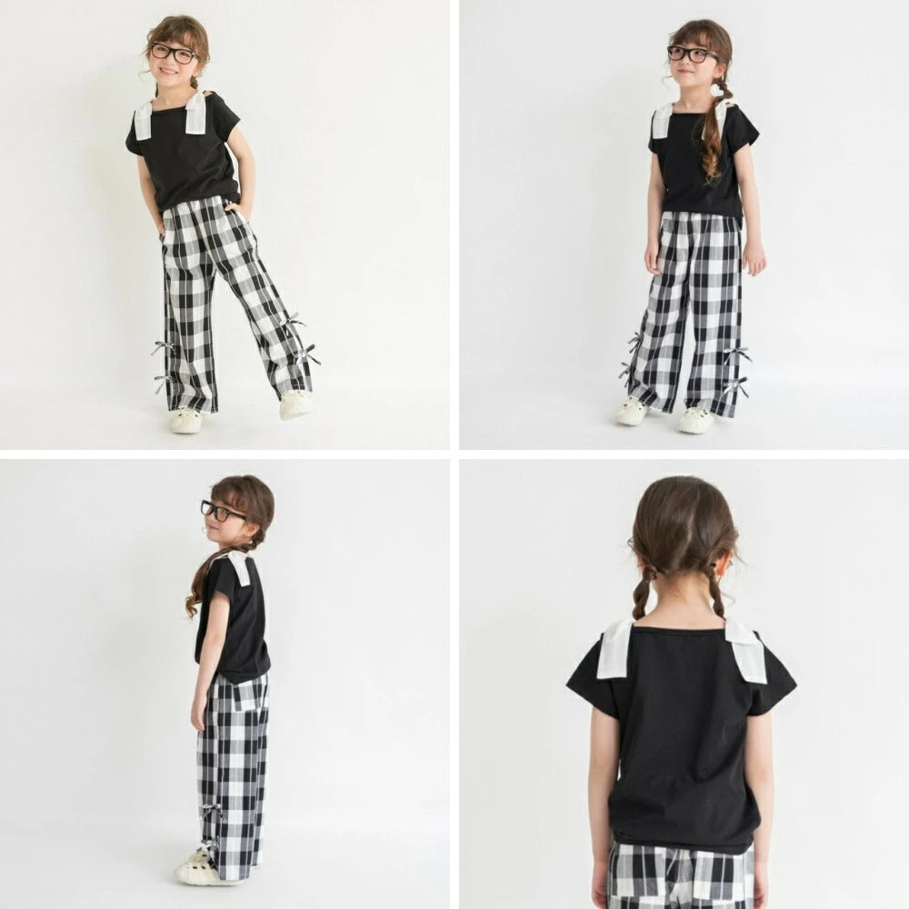 日本童裝 Branshes 蝴蝶結露肩上衣 80-150cm 女童款 夏季 TOPS
