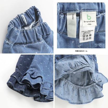 日本童裝 Branshes 提花牛仔短裙 80-150cm 女童款 夏季 SKIRTS