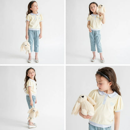 日本童裝 Branshes 接觸冷感 愛心刺繡Polo衫 80-150cm 女童款 夏季 TOPS