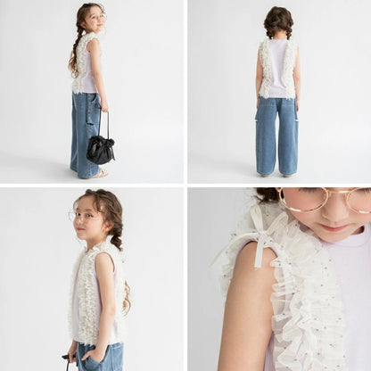日本童裝 Branshes 蓬鬆荷葉邊背心 90-150cm 女童款 夏季 TOPS