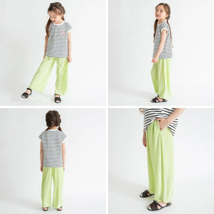日本童裝 Branshes 接觸冷感 寬鬆闊腿褲 80-150cm 女童款 夏季 PANTS