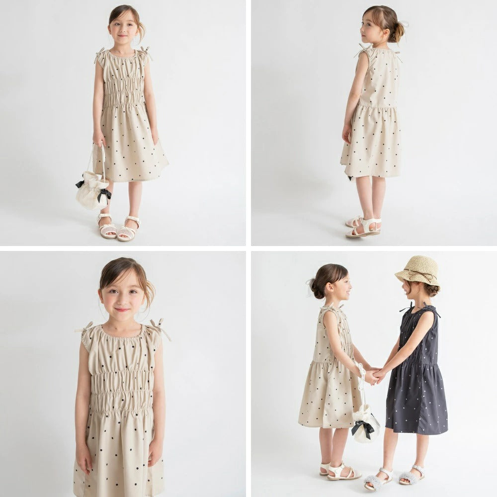 日本童裝 Branshes 接觸冷感 皺褶連身裙 80-150cm 女童款 夏季 DRESSES