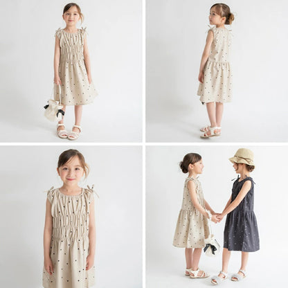 日本童裝 Branshes 接觸冷感 皺褶連身裙 80-150cm 女童款 夏季 DRESSES