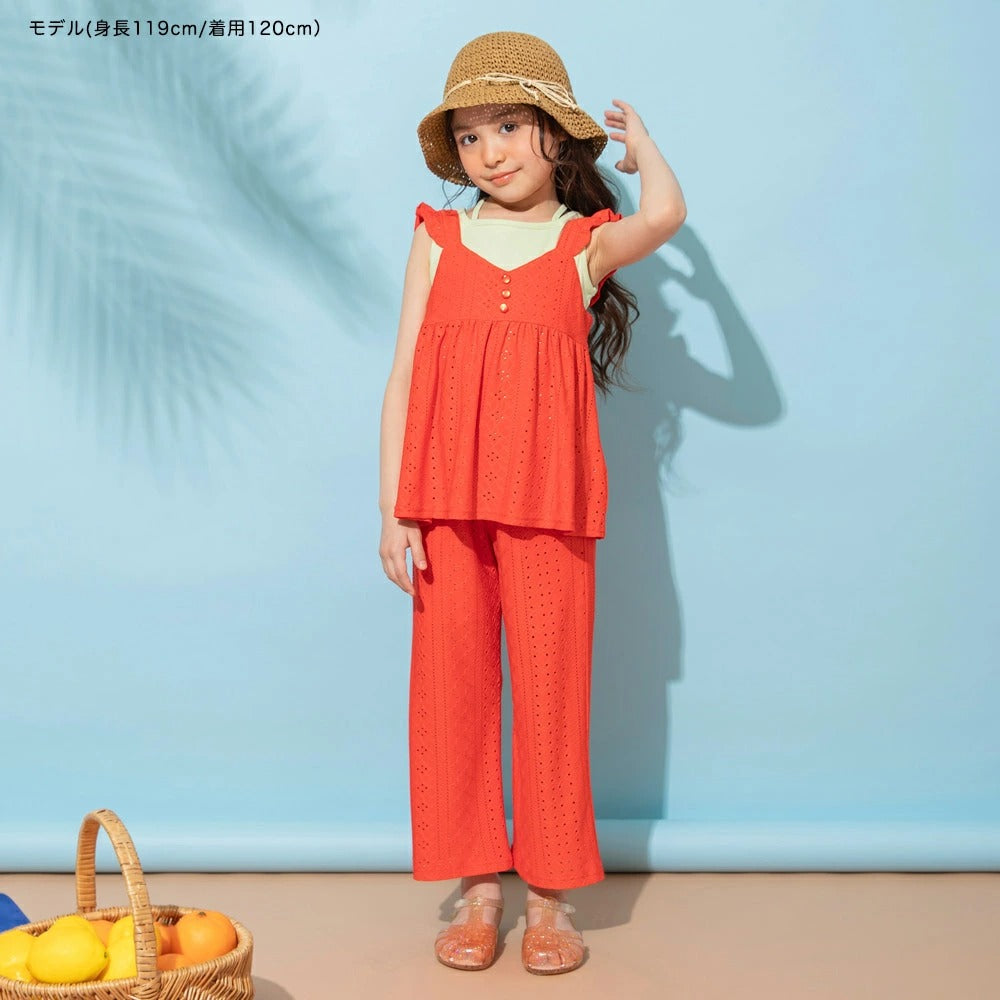 日本童裝 Branshes 提花度假風兩件套裝 80-150cm 女童款 夏季 TOPS PANTS