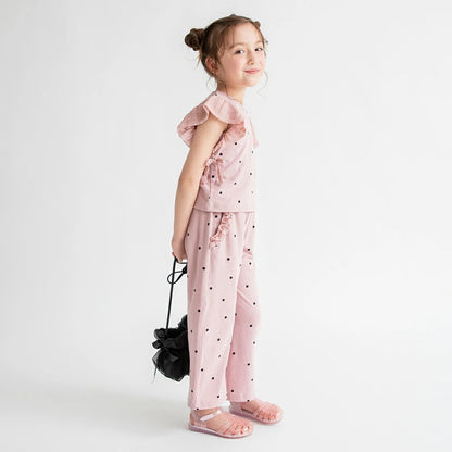 日本童裝 Branshes 荷葉邊袖上衣長褲套裝 80-150cm 女童款 夏季 PANTS