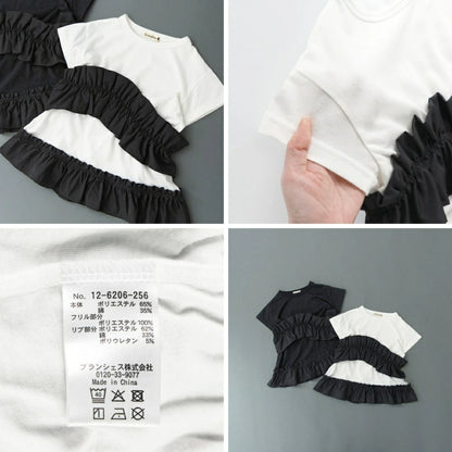 日本童裝 Branshes褶皺荷葉邊上衣 100-150cm 女童款 夏季 TOPS