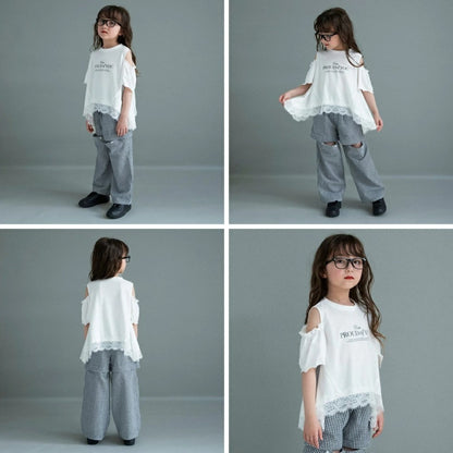 日本童裝 Branshes 蕾絲露肩上衣 100-150cm 女童款 夏季 TOPS