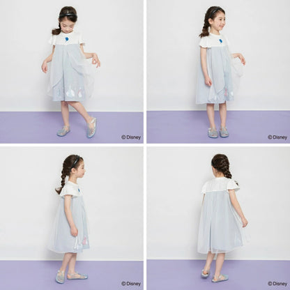 日本童裝 Branshes x Disney Frozen 薄紗拼接連身裙 90-130cm 女童款 夏季 DRESSES