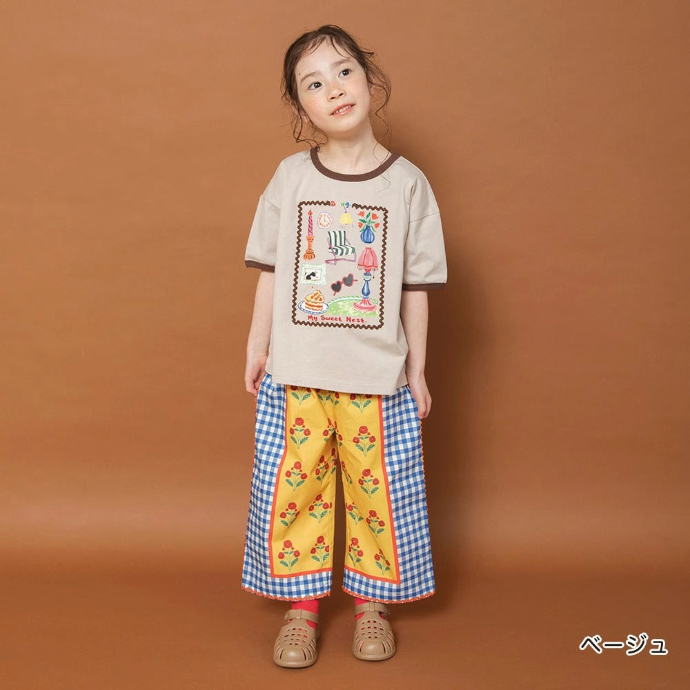 日本童裝 Branshes x りぃー 印花短袖上衣 80-130cm 女童款 夏季 TOPS