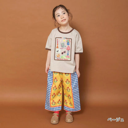 日本童裝 Branshes x りぃー 印花短袖上衣 80-130cm 女童款 夏季 TOPS