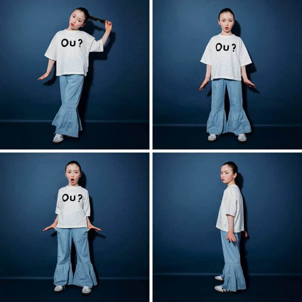 日本童裝 Branshes【Ou? by EDWIN】牛仔荷葉邊喇叭褲 90-150cm 女童款 夏季 PANTS
