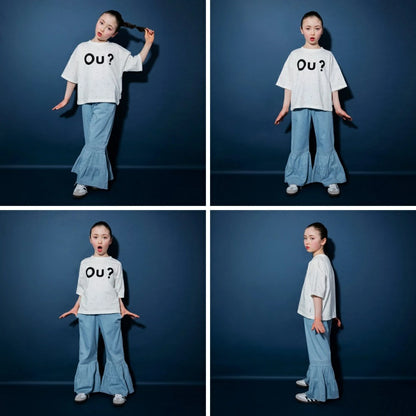 日本童裝 Branshes【Ou? by EDWIN】牛仔荷葉邊喇叭褲 90-150cm 女童款 夏季 PANTS