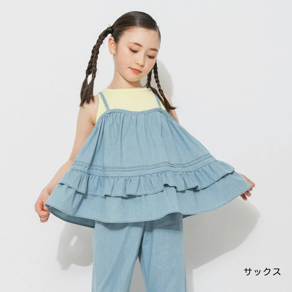 日本童裝 Branshes【Ou? by EDWIN】牛仔吊帶背心 90-150cm 女童款 夏季 TOPS