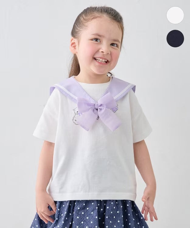 日本童裝 aF#a325 接觸冷感 2Way 水手領上衣 110-150cm 女童款 夏季 TOPS