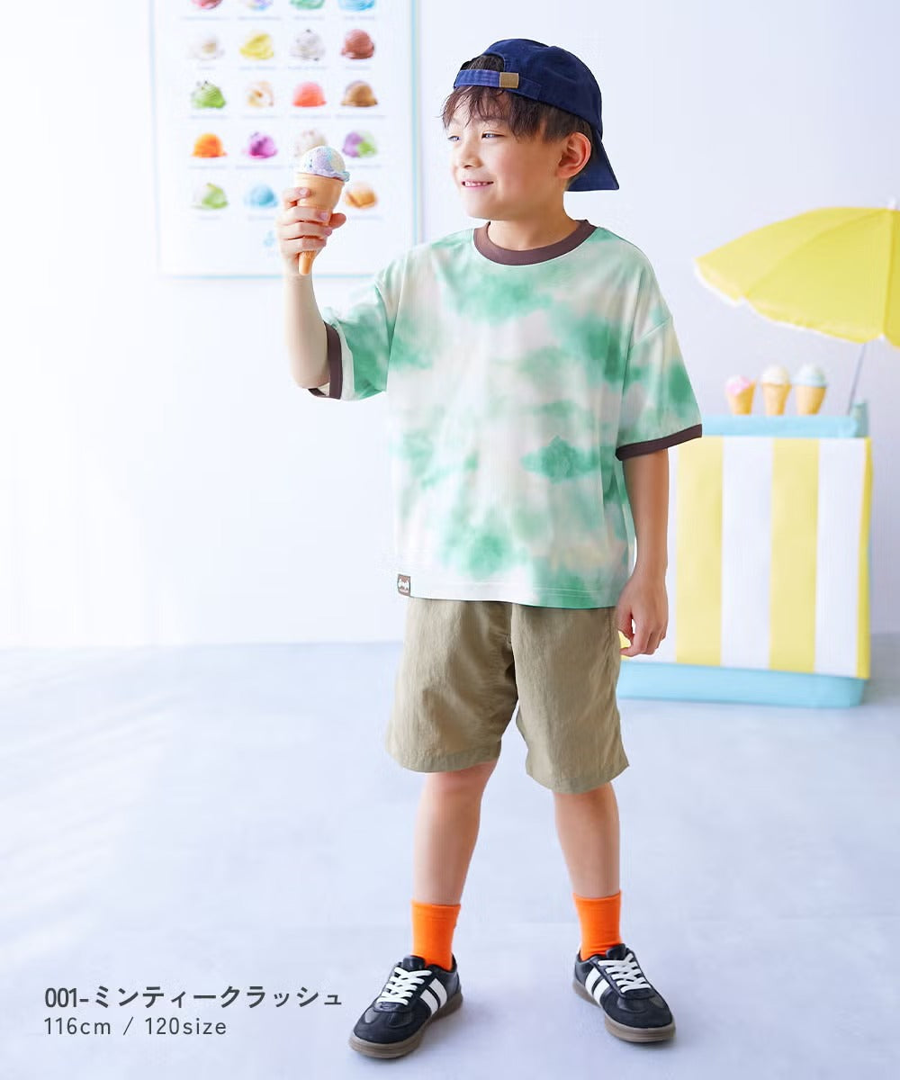 日本童裝 dev!rock 吸汗速乾 接觸冷感涼感 扎染上衣 100-160cm 男童款/女童款 夏季 TOPS