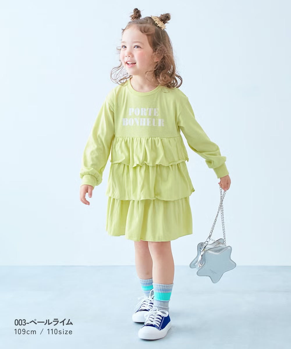 日本童裝 dev!rock 蛋糕層字母印花連身裙 100-160cm 女童款 秋季 DRESSES