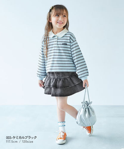 日本童裝 dev!rock 層層疊牛仔短裙 100-140cm 女童款 秋季 SKIRTS