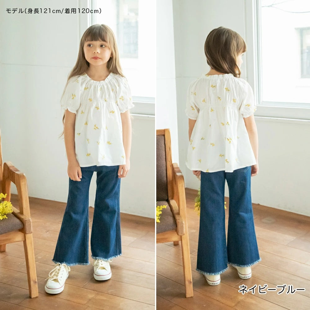 日本童裝 Branshes 流蘇喇叭牛仔褲 90-150cm 女童款 夏季 PANTS