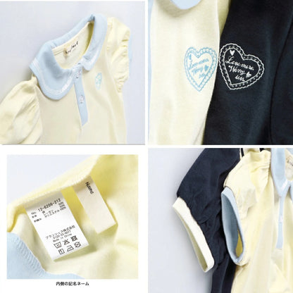日本童裝 Branshes 接觸冷感 愛心刺繡Polo衫 80-150cm 女童款 夏季 TOPS