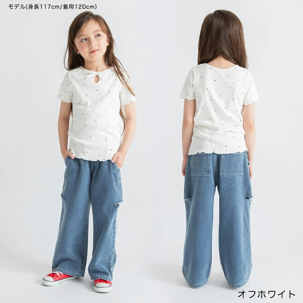 日本童裝 Branshes 吸水速乾 2Way 前後兩著 羅紋短袖上衣 80-150cm 女童款 夏季 TOPS
