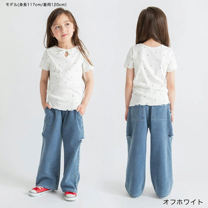 日本童裝 Branshes 吸水速乾 2Way 前後兩著 羅紋短袖上衣 80-150cm 女童款 夏季 TOPS