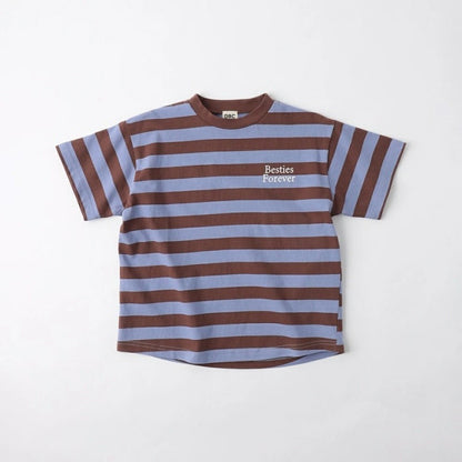 日本童裝 Branshes 間條短袖上衣 100-150cm 男童款 夏季 TOPS