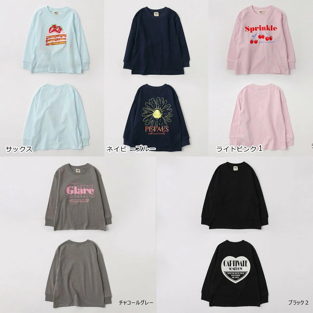 日本童裝 Branshes 印花長袖上衣 100-160cm 女童款 秋季 TOPS