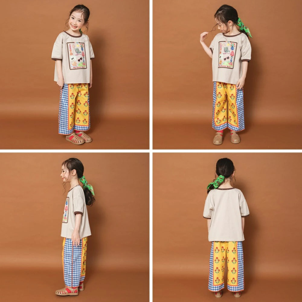 日本童裝 Branshes x りぃー 印花短袖上衣 80-130cm 女童款 夏季 TOPS