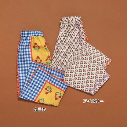 日本童裝 Branshes x りぃー 印花寬腿長褲 80-130cm 女童款 夏季 PANTS