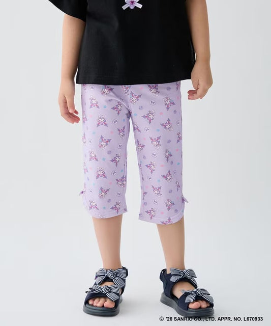 日本童裝 aF#a325 x Sanrio 接觸冷感 蝴蝶結七分褲 100-130cm 女童款 夏季 PANTS