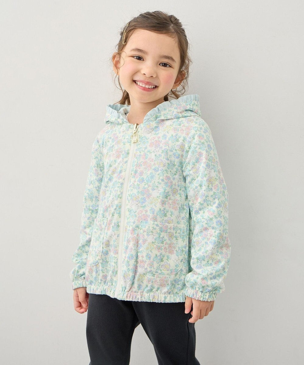 日本童裝 aF#a325 2Way 防水系列 雙面兩著 帽可拆 花邊風褸 100-150cm 女童款 春季 OUTERWEAR