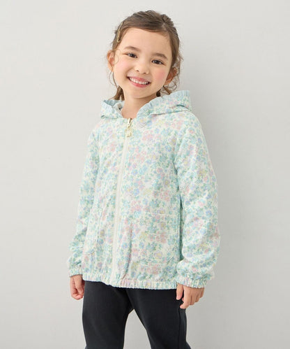 日本童裝 aF#a325 2Way 防水系列 雙面兩著 帽可拆 花邊風褸 100-150cm 女童款 春季 OUTERWEAR