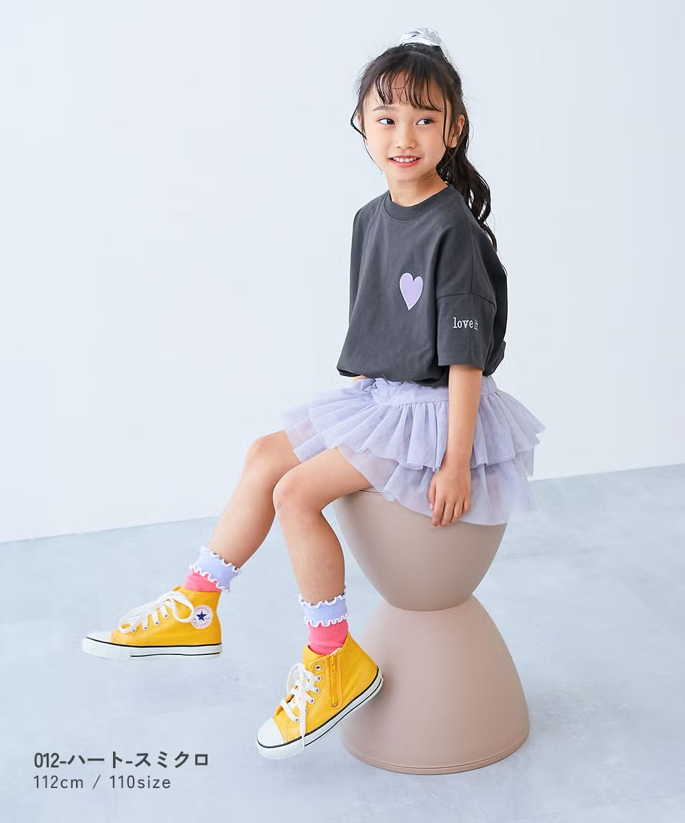 日本童裝 dev!rock 刺繡圖案上衣 100-160cm 女童款 夏季 TOPS