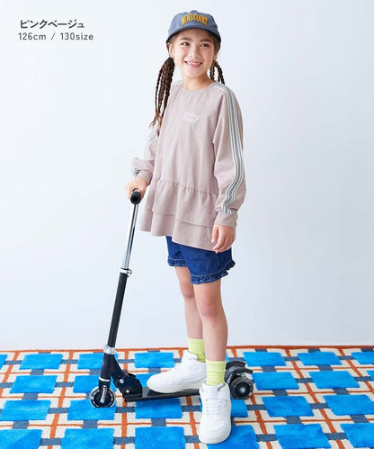 日本童裝 dev!rock 吸水速乾 抗起毛球 抗縮水 抗皺 花邊上衣 100-160cm 女童款 秋季 TOPS