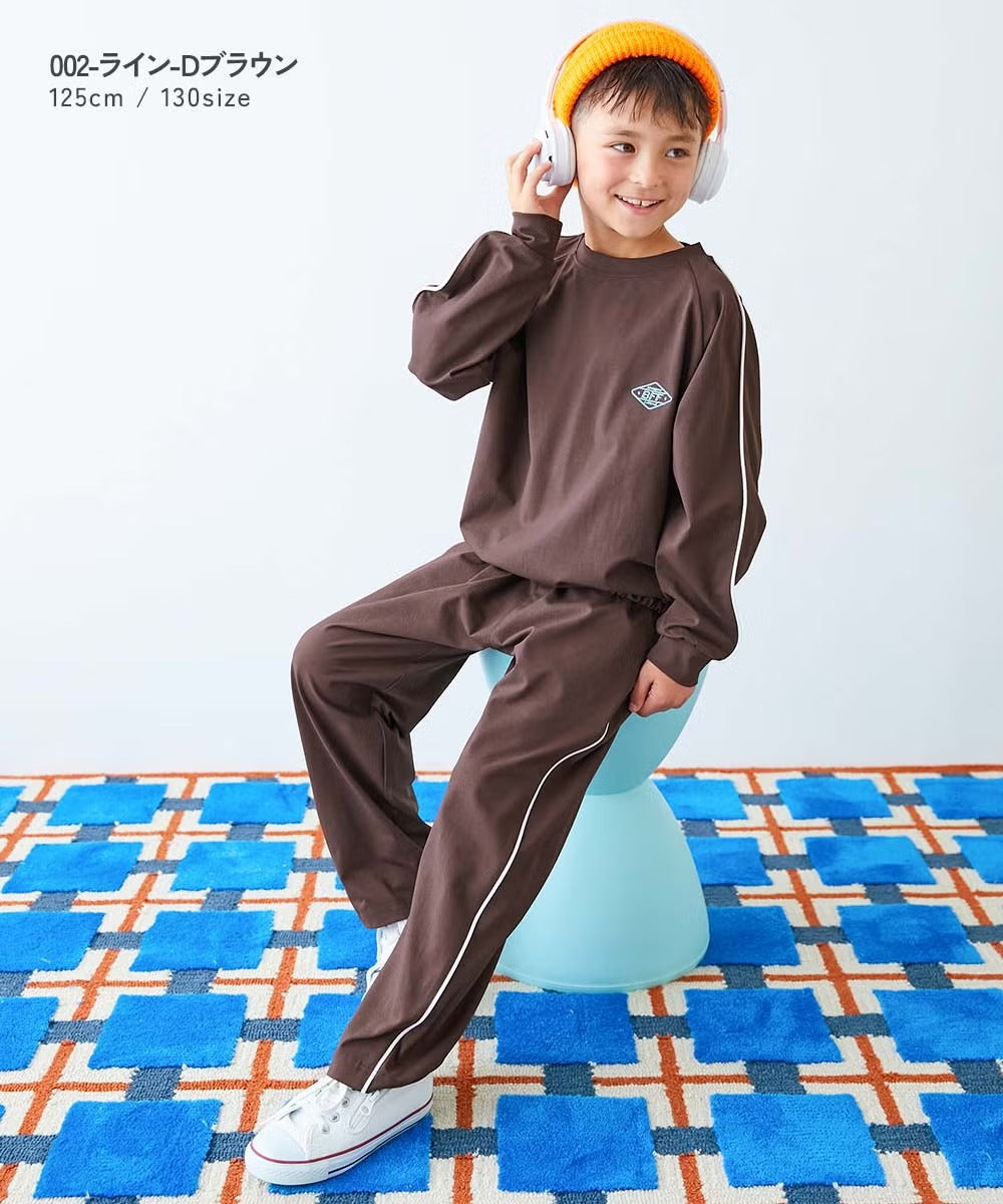 日本童裝 dev!rock 吸水速乾 抗起毛球 抗縮水 抗皺 運動兩件套裝 100-160cm 男童款 秋季 TOPS PANTS