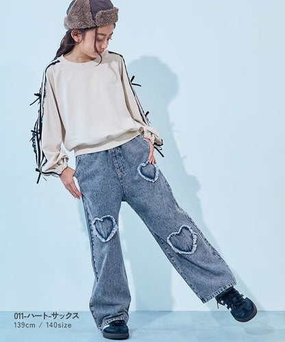 日本童裝 dev!rock 牛仔闊腿褲 120-160cm 女童款 冬季 PANTS