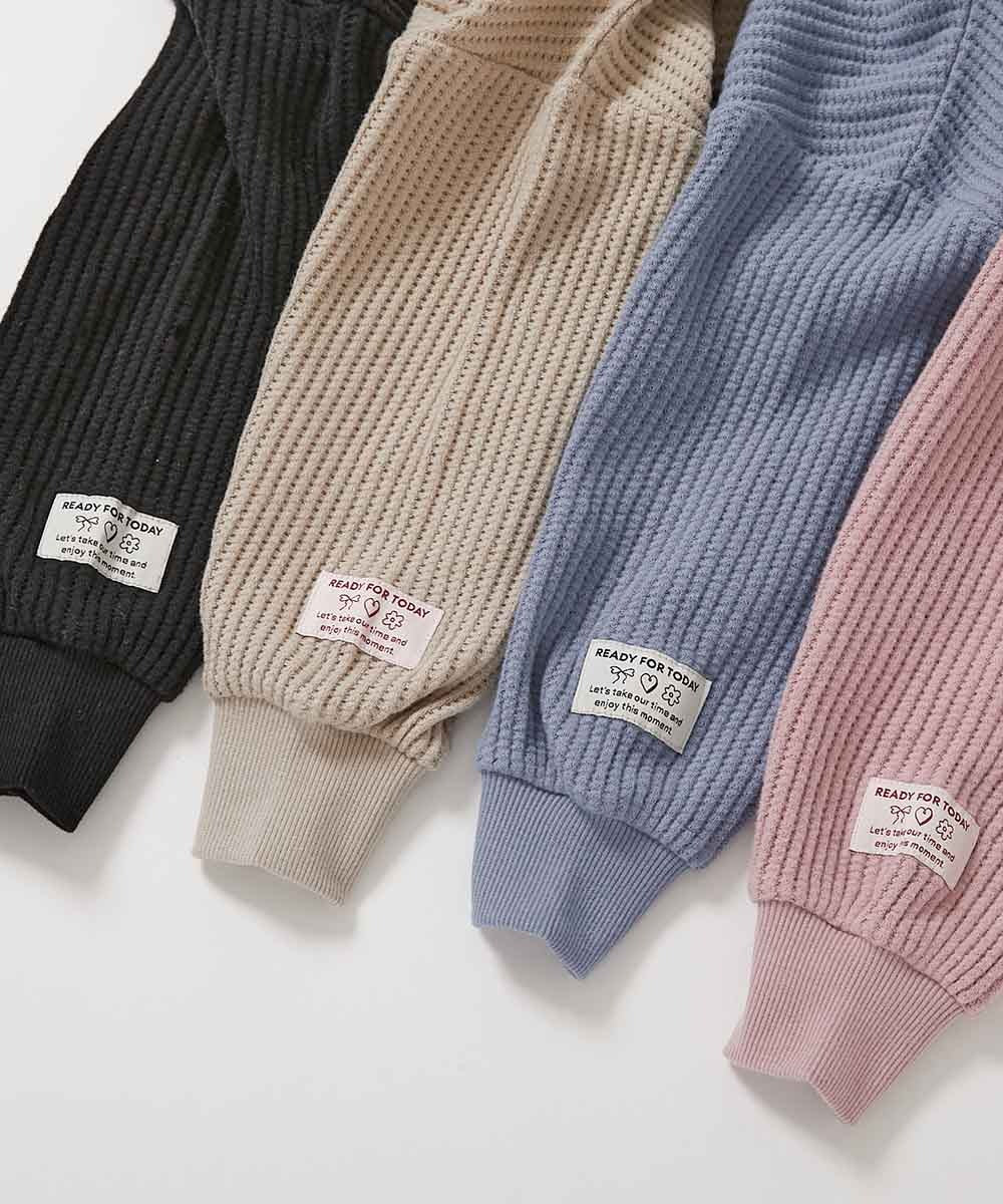 日本童裝 dev!rock 彈性華夫格拼接上衣 100-160cm 女童款 冬季 TOPS