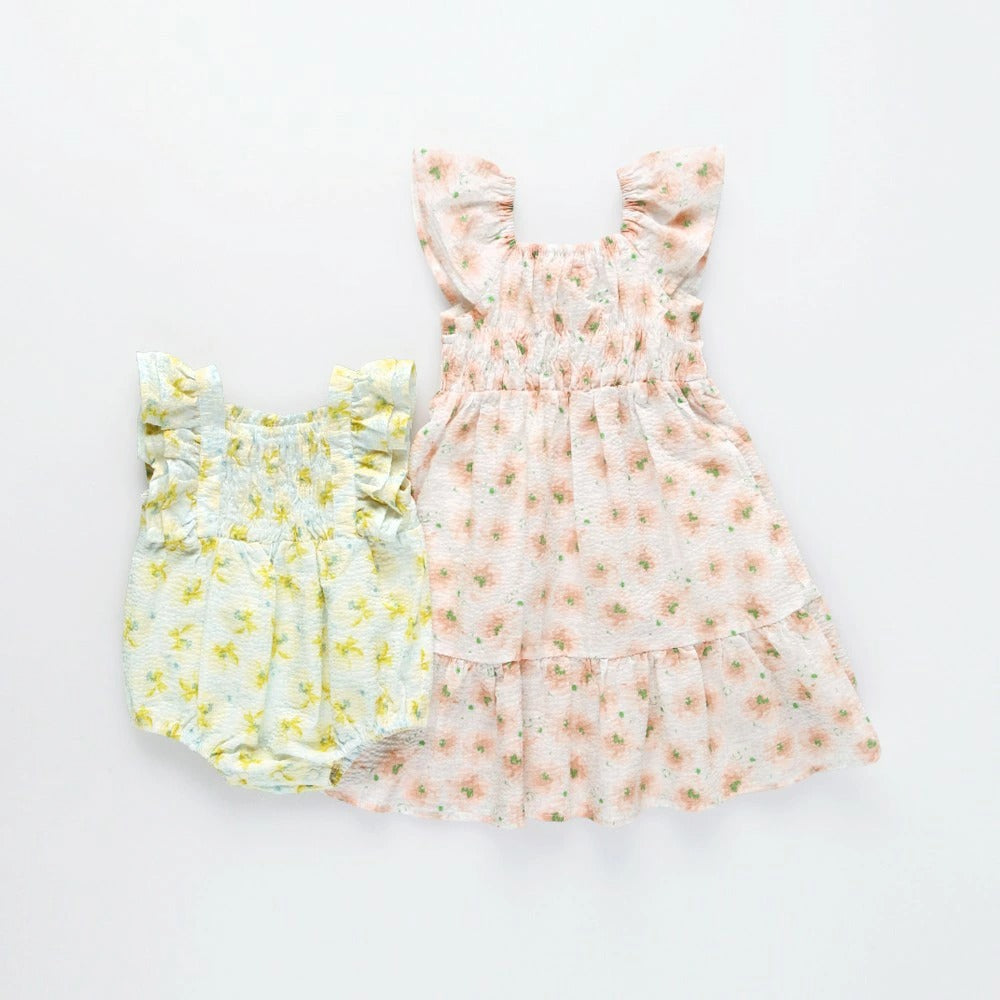 日本童裝 Branshes 花卉印花連衣 70-80cm 女童款 初生嬰兒 夏季 Jumpsuit