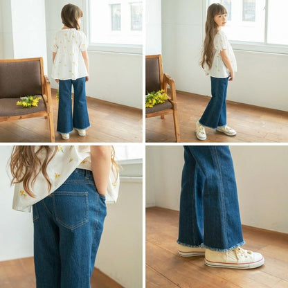 日本童裝 Branshes 流蘇喇叭牛仔褲 90-150cm 女童款 夏季 PANTS