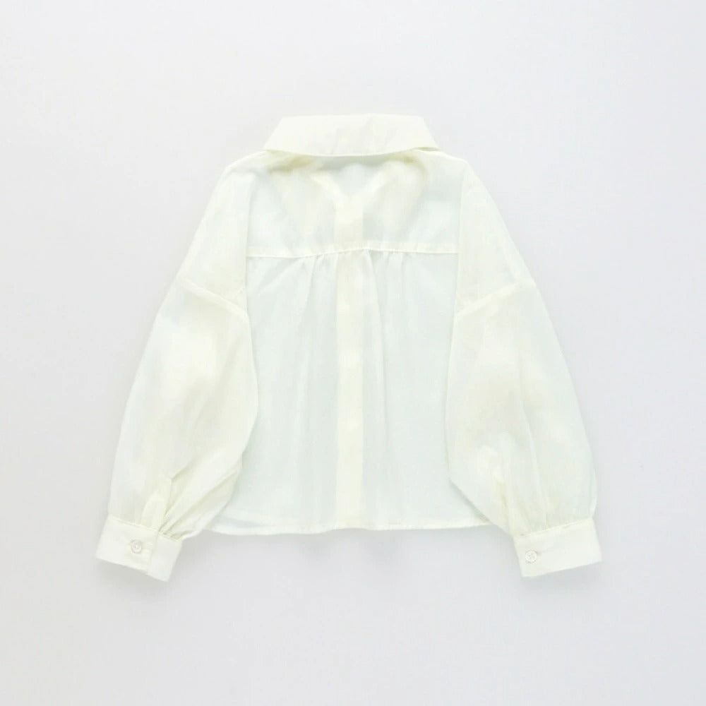 日本童裝 Branshes 薄紗長袖襯衫 80-150cm 女童款 夏季 TOPS OUTERWEAR