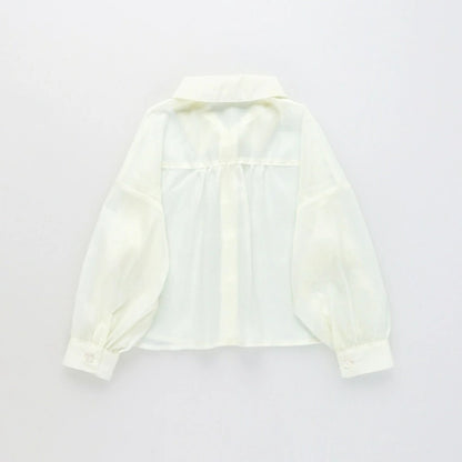 日本童裝 Branshes 薄紗長袖襯衫 80-150cm 女童款 夏季 TOPS OUTERWEAR