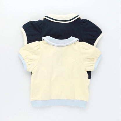 日本童裝 Branshes 接觸冷感 愛心刺繡Polo衫 80-150cm 女童款 夏季 TOPS