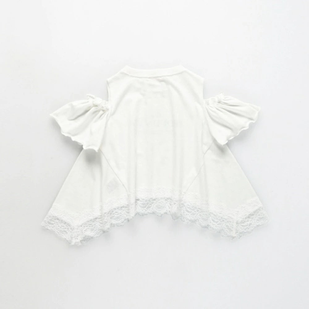 日本童裝 Branshes 蕾絲露肩上衣 100-150cm 女童款 夏季 TOPS