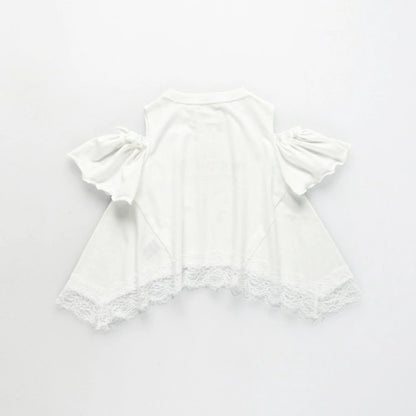 日本童裝 Branshes 蕾絲露肩上衣 100-150cm 女童款 夏季 TOPS