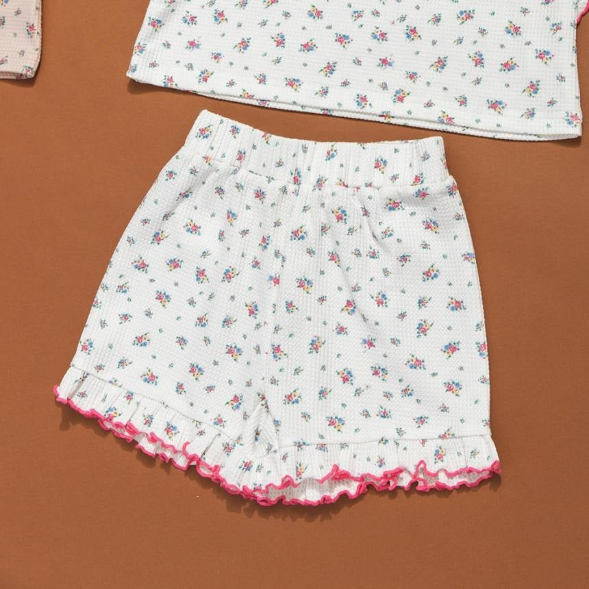 日本童裝 Branshes x りぃー 小碎花華夫格套裝 80-130cm 女童款 夏季 TOPS PANTS