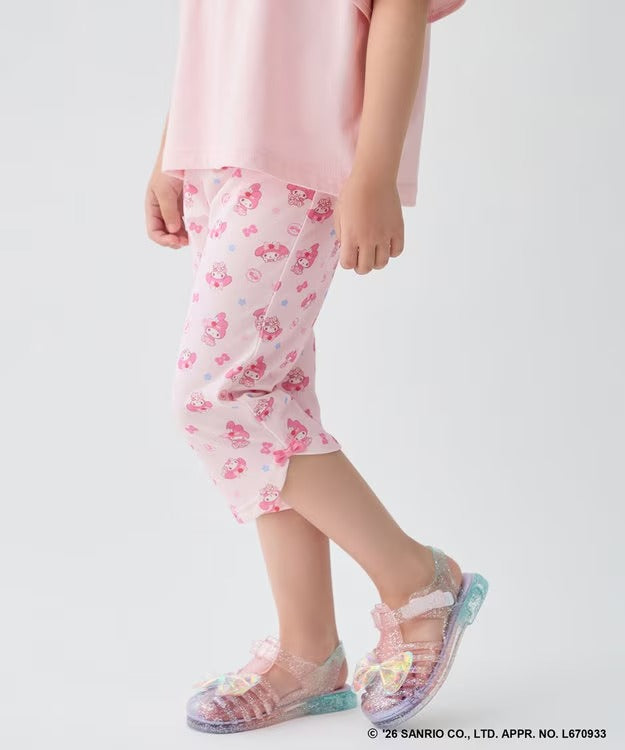 日本童裝 aF#a325 x Sanrio 接觸冷感 蝴蝶結七分褲 100-130cm 女童款 夏季 PANTS