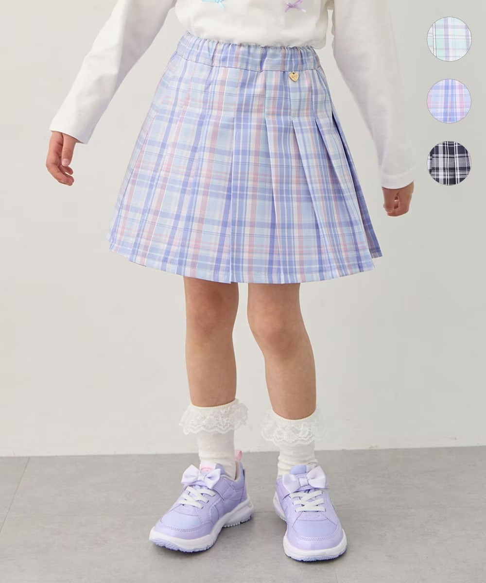 日本童裝 aF#a325 格紋百褶 110-150cm 女童款 夏季 SKIRTS